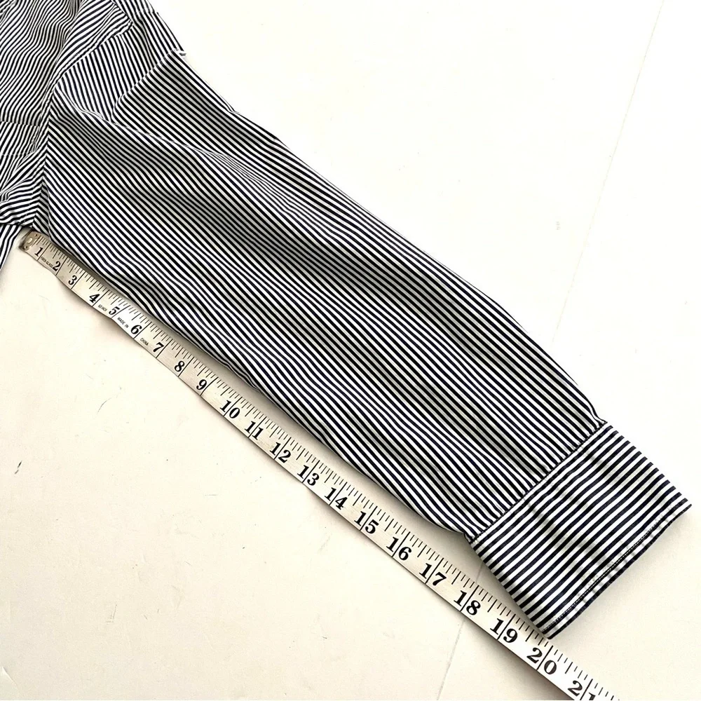 J.Crew Slim Men’s Classic Shirt Black White Stripe Oxford Button Down Large